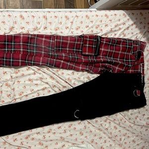 Half and Half Emo Hot topic skinny leg jeans